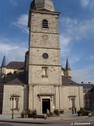 Le parvis de l'église abbatiale de Remiremont